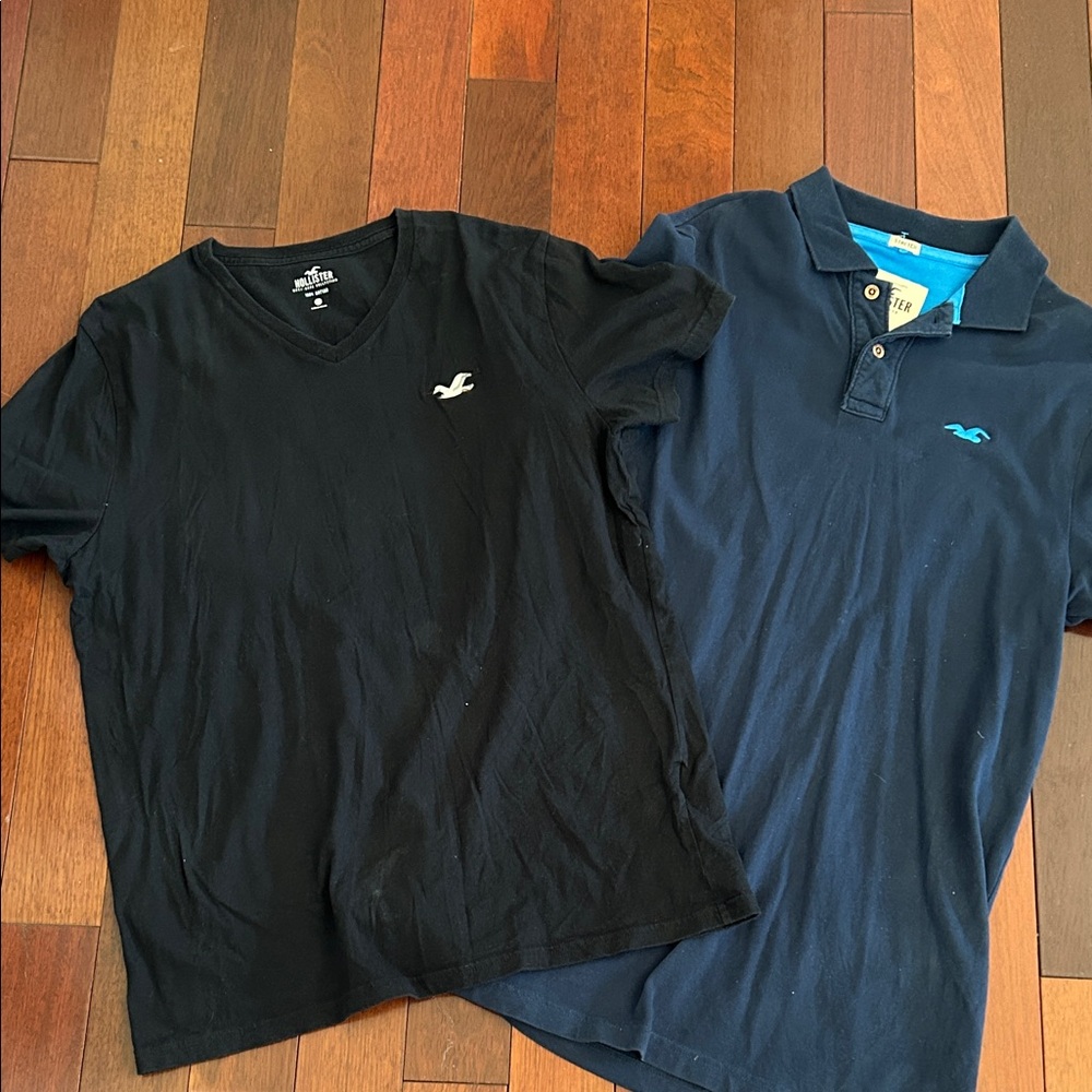Hollister Black and Navy Polo Shirt Set